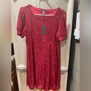 Cable & Gauge Red Sequin Midi Dress